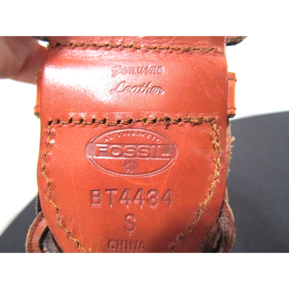 Fossil Brown Braided Leather Wide Women's Belt Size S, 25"-29" - Picture 7 of 8